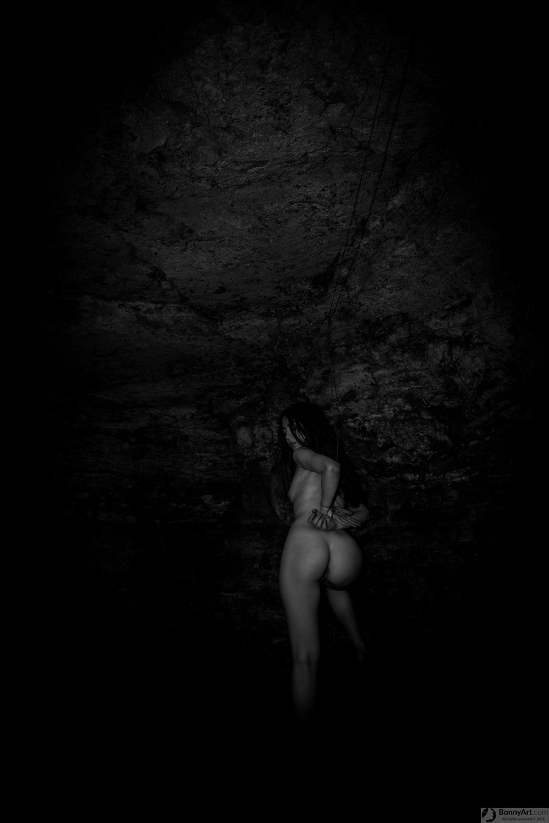 Hot Nude Girl Tied in a Cave