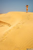 Desert Nudist Girl on the Yellow Sand Dunes Road