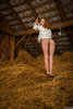 Johanna S. Country Girl Working the Hay in the Attic